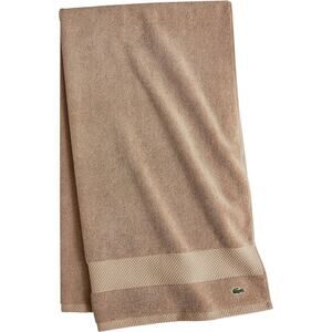 Lacoste Home Heritage Anti Microbial Supima Cotton Bath Towel Tan 30" x 54"